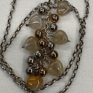 Elegant Silver and Gold Beaded Necklace